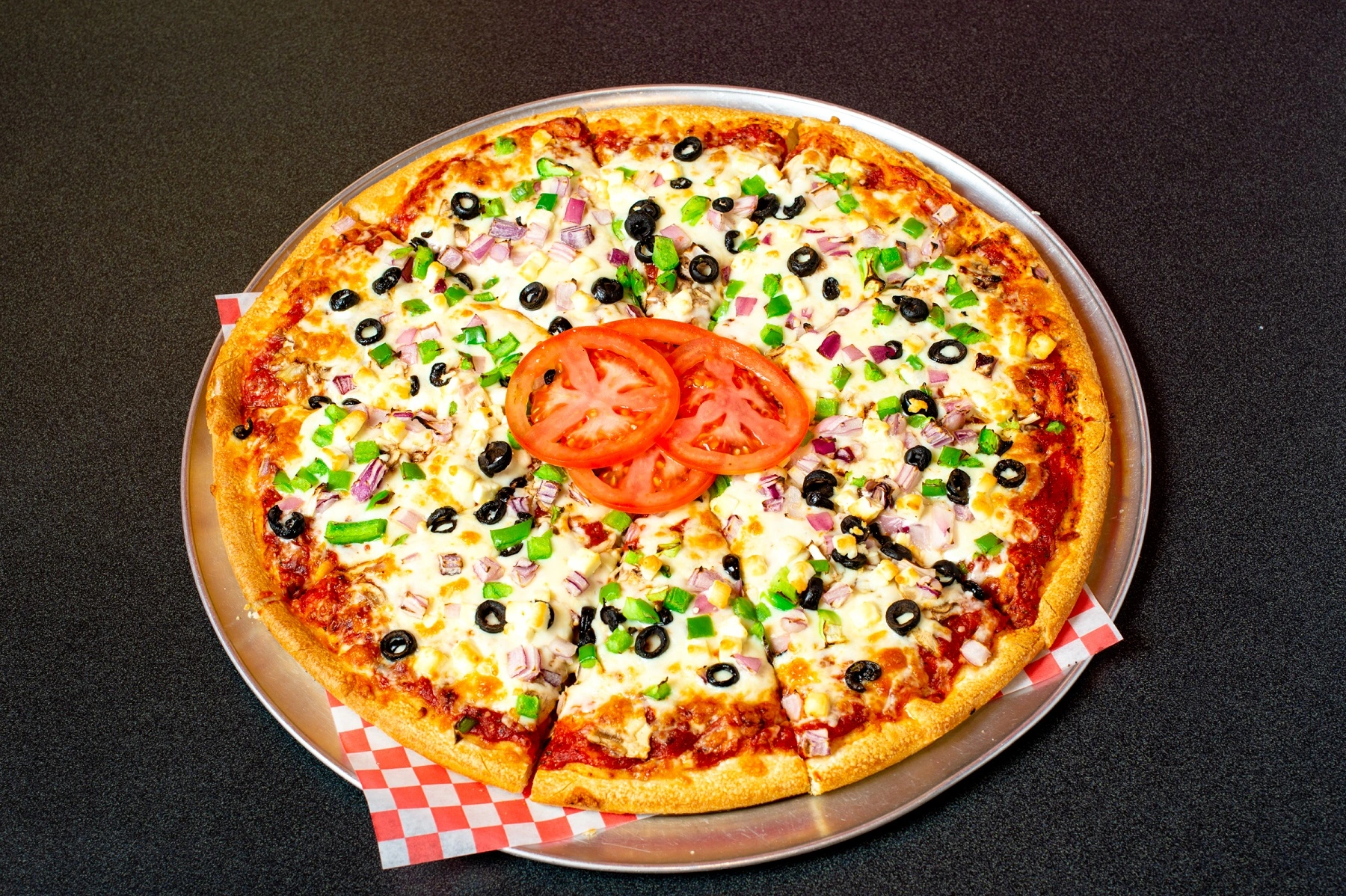 Delicious Greek Pizza at Firezone Pizza & Donair in Edmonton, AB